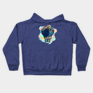 Storm in a light bulb color tattoo. Great outdoors. Symbol of adventures boho style water color splashes Kids Hoodie